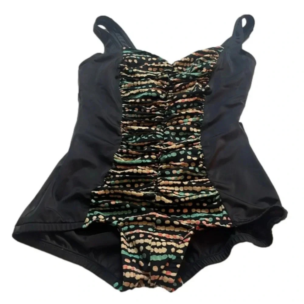 Flawed women’s swimsuit size 14 ruched one piece swimsuit boy short clean inside